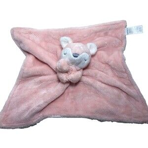 Carters Pink Fox Cuddle Lovey Plush Security Blanket Blankie 14" Fleece Baby